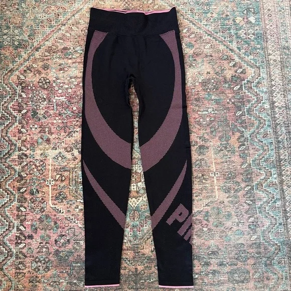 Victoria's Secret PINK Seamless Leggings in Pink and Black Size Medium - Picture 4 of 6